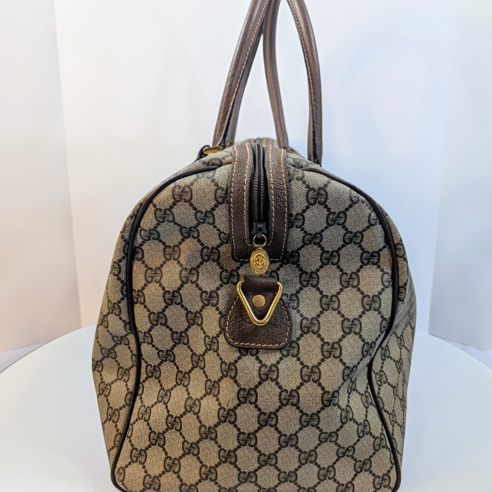 Gucci Vintage Large Boston Bag in GG Supreme Coated Canvas - Picture 4 of 16